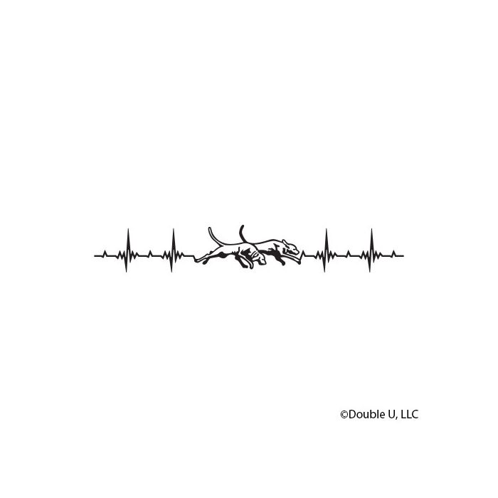Double U Dogs Heartbeat Decal