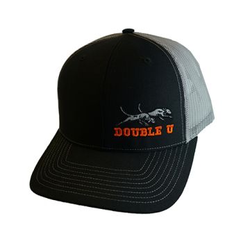 Double U Hat, Black with Grey Mesh