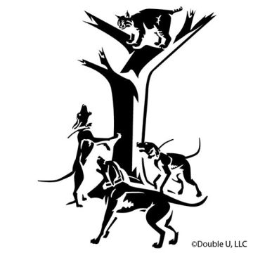 Double U Bobcat Treed Three Hounds Decal
