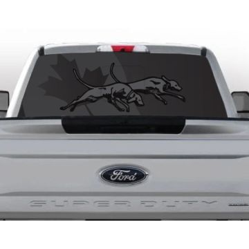 large truck black on black canada running dogs