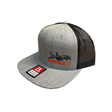 Double U Richardson 511 Flatbill Trucker Heather Gray with Black Mesh Hat