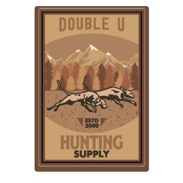 Double U Hunting Supply Hound Logo Sticker