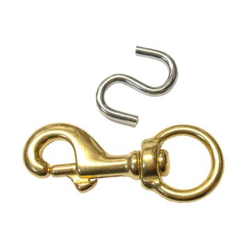 Solid Brass Bolt Snap with Nickel plated S Hook