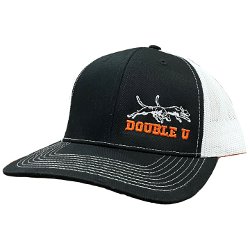 Youth Double U Black with White Mesh Hat