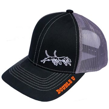 Double U Black and Gray Mesh Back Hat