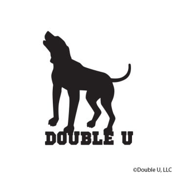 Double U Standing Dog Decal