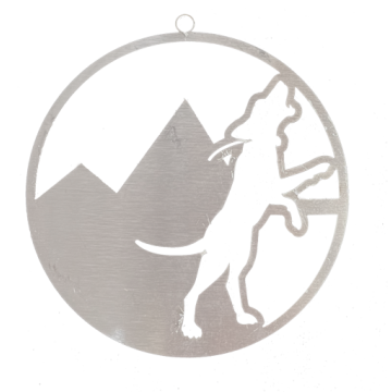 Double U Treeing Dog Metal Art/Ornament